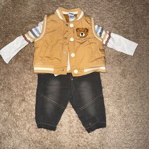 Cute Bear Vest and Pants Set for Kids